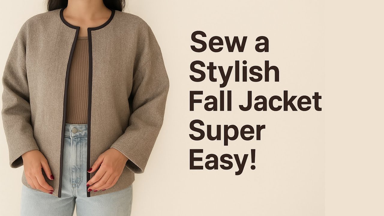 💥 Easy Fall Jacket Sewing Tutorial | No Pattern Needed! Perfect for Beginners✂️🧵