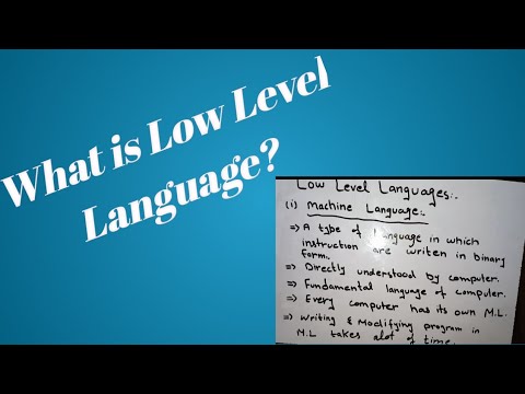What is Low Level Language? Types of low level language? - YouTube