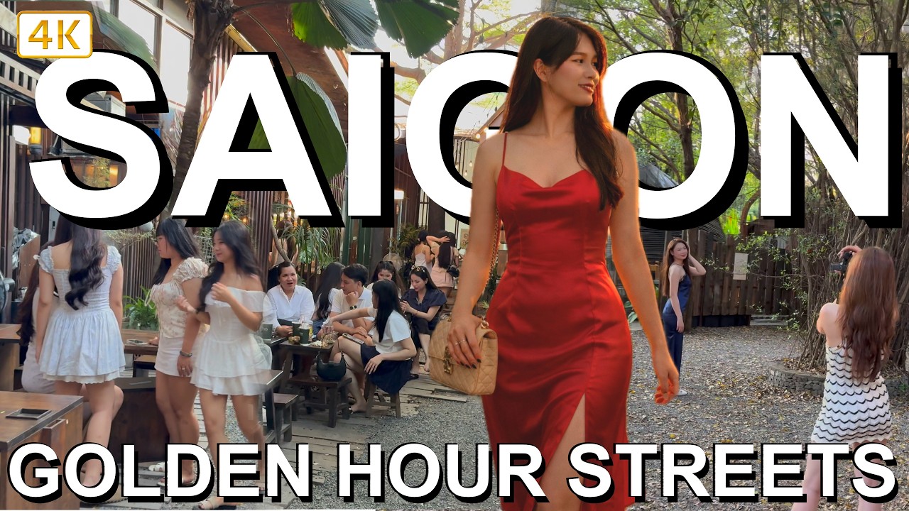 Thao Dien Riverside Walk 🇻🇳 | Saigon Sunset Golden Hour (4K)