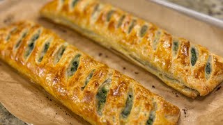 Слоёный #рулет с #сыром и шпинатом. Это очень #вкусно , Puff roll with cheese and spinach