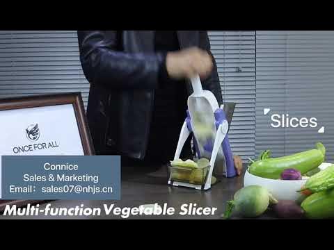 Mandoline Vegetable Slicer Adjustable Thickness Potato Onion Chopper Safe Upright Dicer (Blue)