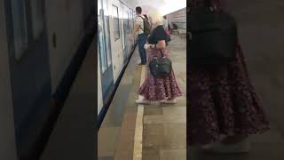 Blondie! Queen of Blondes! Metro station interiordesign passenger train Moscow Prospekt Mira 6