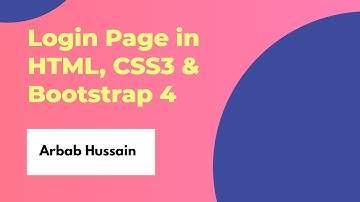 Login Page Using HTML5, CSS3 & Bootstrap 4 | Web Development | Simplest Form