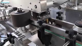 Square glass bottle jar 3 sides labeling machine automatic bottle 3 side wrap label applicator