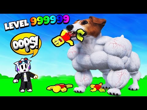 САМАЯ БОЛЬШАЯ МЫШЦАСТАЯ СОБАКА КАЧОК В РОБЛОКСЕ! ROBLOX train dog to fight