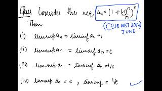 CSIR NET JUNE 2017 PYQ SOLUTION . Limit supremum and Limit infimum