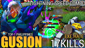 EXE.HATE SUPER FAST HAND COMBO DELETE ENEMY IN JUST 1.5sec FORMER TOP 1 PH ~ GUSION GAMEPLAY BY HATE