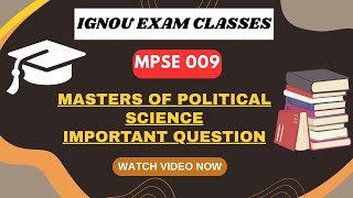 Mpse 009 Masters Of Political Science Important Questions Ignou Wala Mps