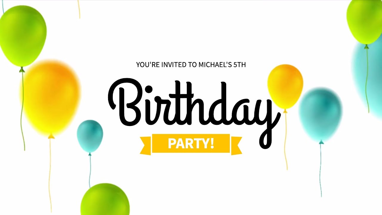 Free 5th Birthday Party Invitation Video Template (Customizable) - FlexClip