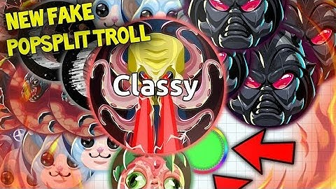 Agar.io - *NEW* MASSIVE TRIPLE POPSPLIT // FAKE POPSPLIT TROLLING // SHOOTING BATTLE WALLBANG POP!