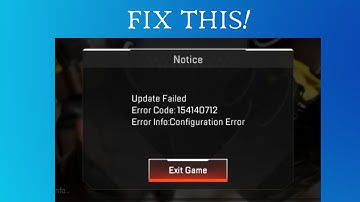 How to fix "configuration error" in apex Legends mobile | Error code 154140712
