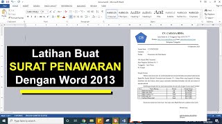 Latihan buat surat penawaran dengan Microsoft Word
