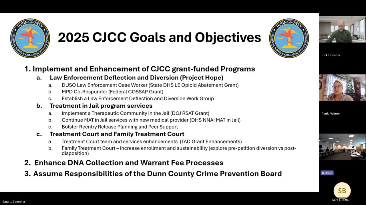 Исполнительный и оперативный комитеты CJCC округа Данн - 10.12.2025