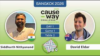 Scrabble's Causeway Challenge | Siddharth Nithyanand vs David Eldar | Day 1 Table 2 Game 1