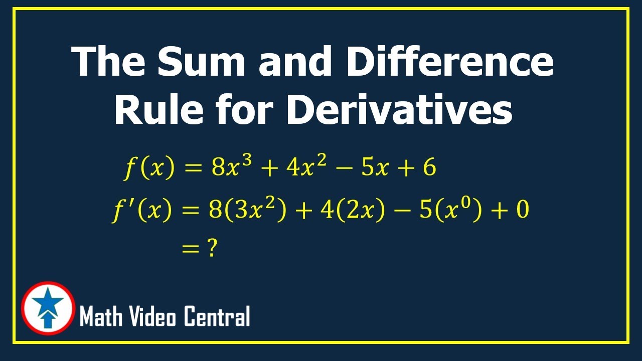 The Sum And Difference Rule For Derivatives Calculus Math Video the-sum-and-difference-rule-for-derivatives-calculus-math-video