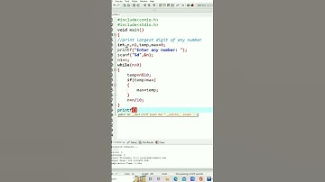 print largest digit of a number | c programs for practice | ms coder