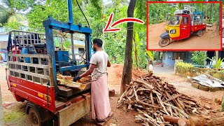 Hydraulic Wood Cutting Machine | Ape Goods Converted into Hydraulic Firewood Splitter