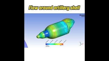 Flow around artillery shell #ansys #solidworks #fluent #cfd  #automobile #cad #engineering