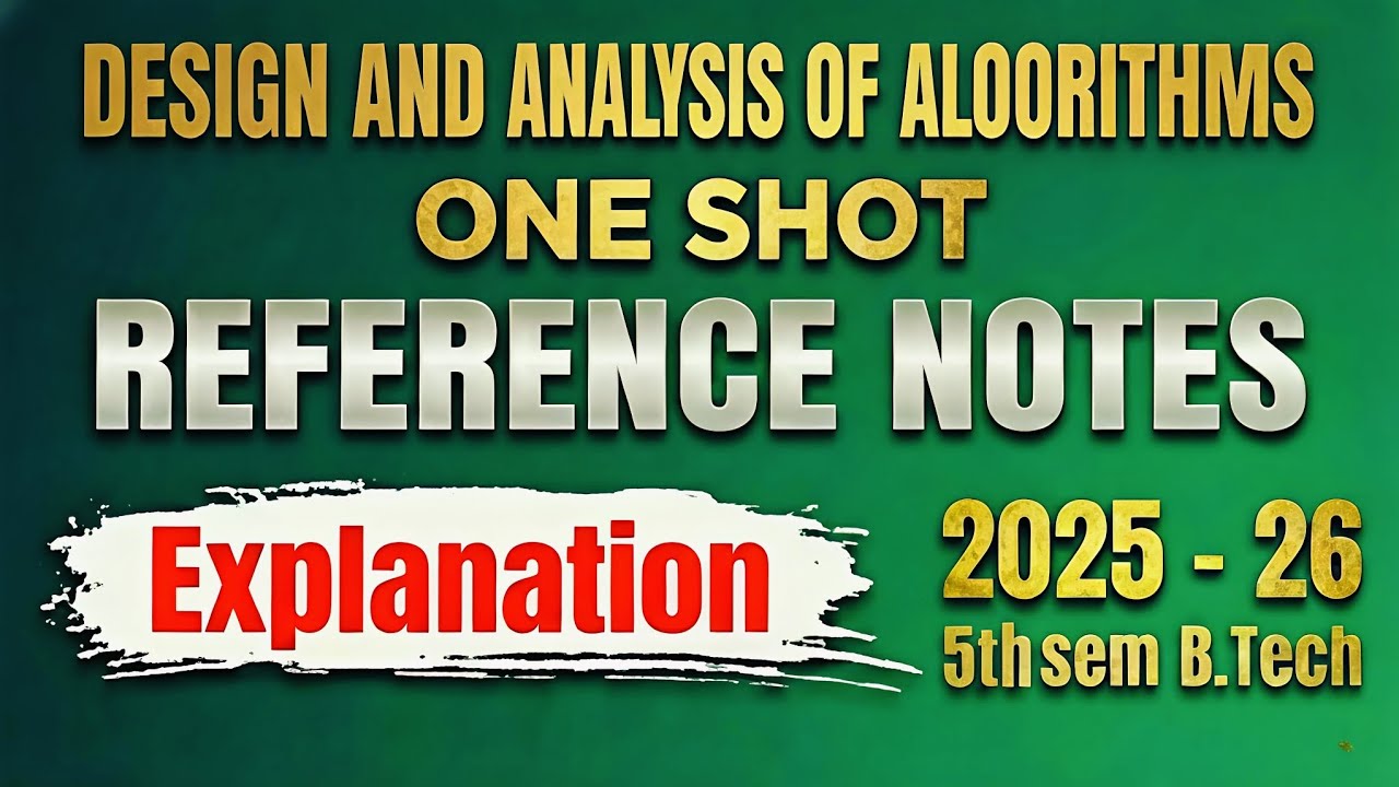 DAA One Shot | 20 Minutes Revision | AKTU | BCS503 