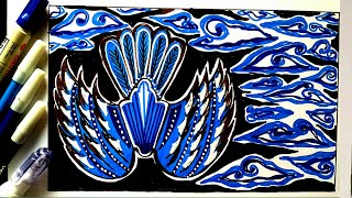 CARA MENGGAMBAR BATIK MEGA MENDUNG KOMBINASI MOTIF GARUDA. CARA MENGGAMBAR BATIK MEGA MENDUNG KOMBINASI MOTIF GARUDA.