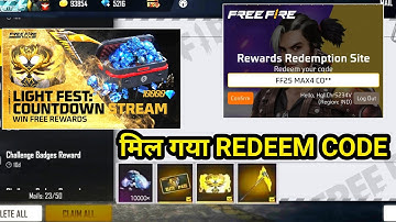 FREE FIRE LIGHT FEST LIVE REDEEM CODE