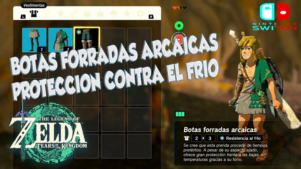 Como conseguir BOTAS FORRADAS ARCAICAS para protegerse frio en la zona de inicio - ZELDA TOTK YouTube