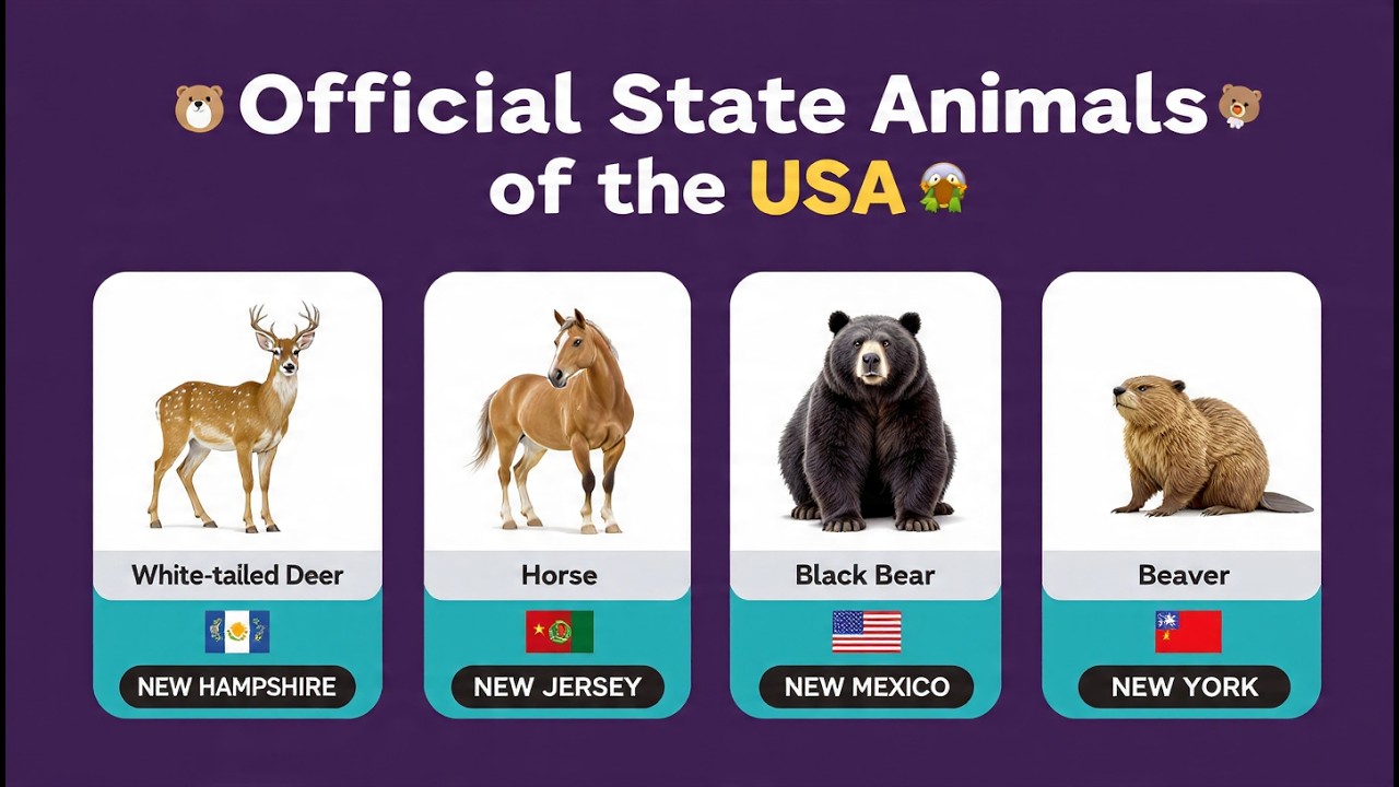 Official State Animals of All 50 US States 🐻
