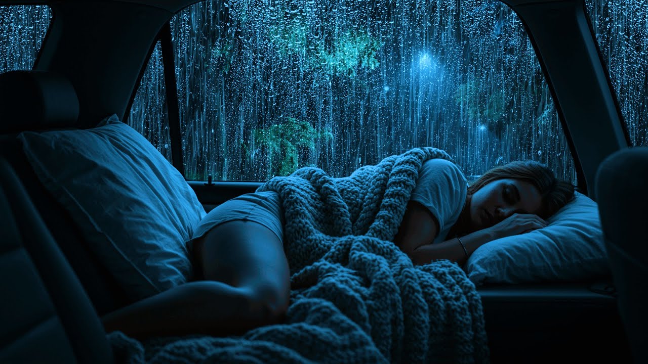 Chuva e Trovão Suave 🌧️ Durma Profundamente no Carro Aconchegante | Terapia do Sono Rápida