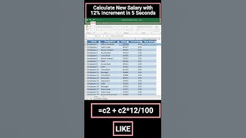 Calculate New Salary with 12% Increment in 5 Seconds | Excel Formula Shortcut