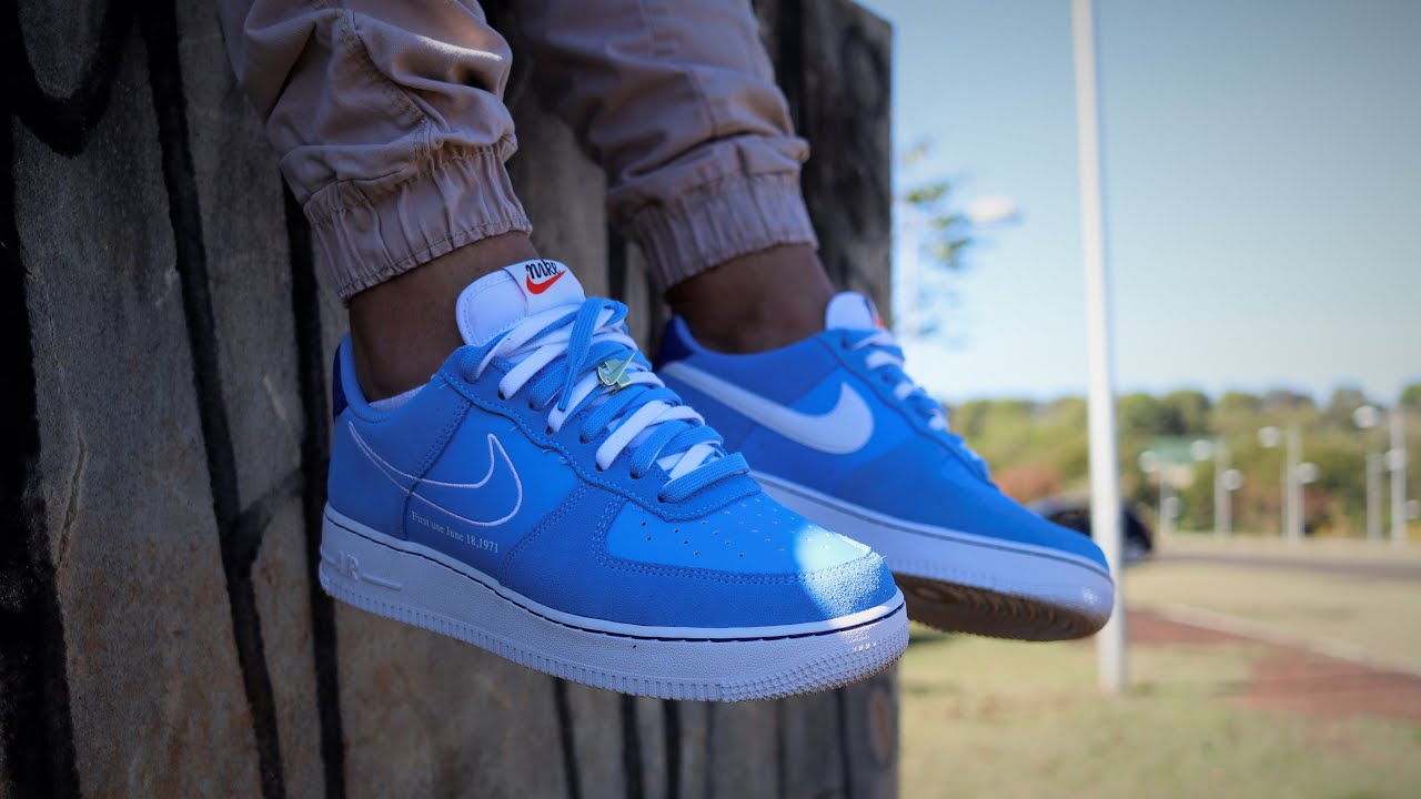 Nike Air Force 1 First Use University Blue - Unboxing and OnFeet Review  (PT-BR) 