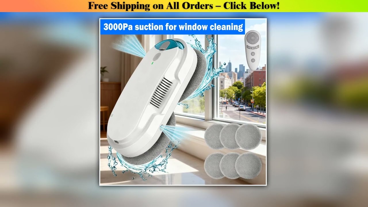INSE Window Cleaning Robot Automatic Water Spray Function With Remote Control Smart Vacuum Cleaner