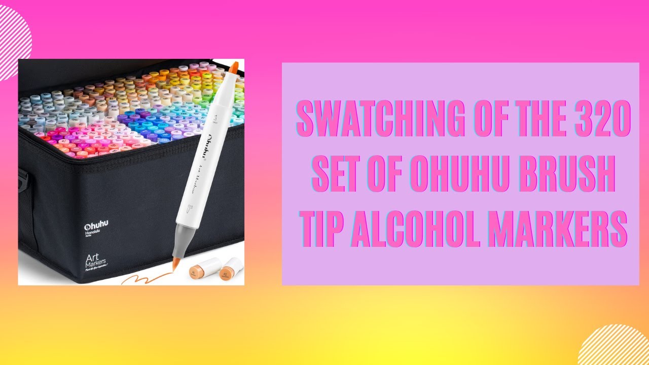 Swatching of the 120 Set of Alcohol Brush Markers by Sanjoki 