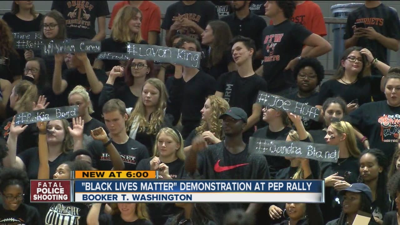'Black Lives Matter' Demonstration Held At Highschool Pep Rally - YouTube
