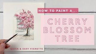 How To Paint A Watercolour Cherry Blossom Tree Vignette