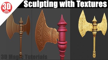 Sculpting with Textures in Blender 2.90 | Stylized Axe