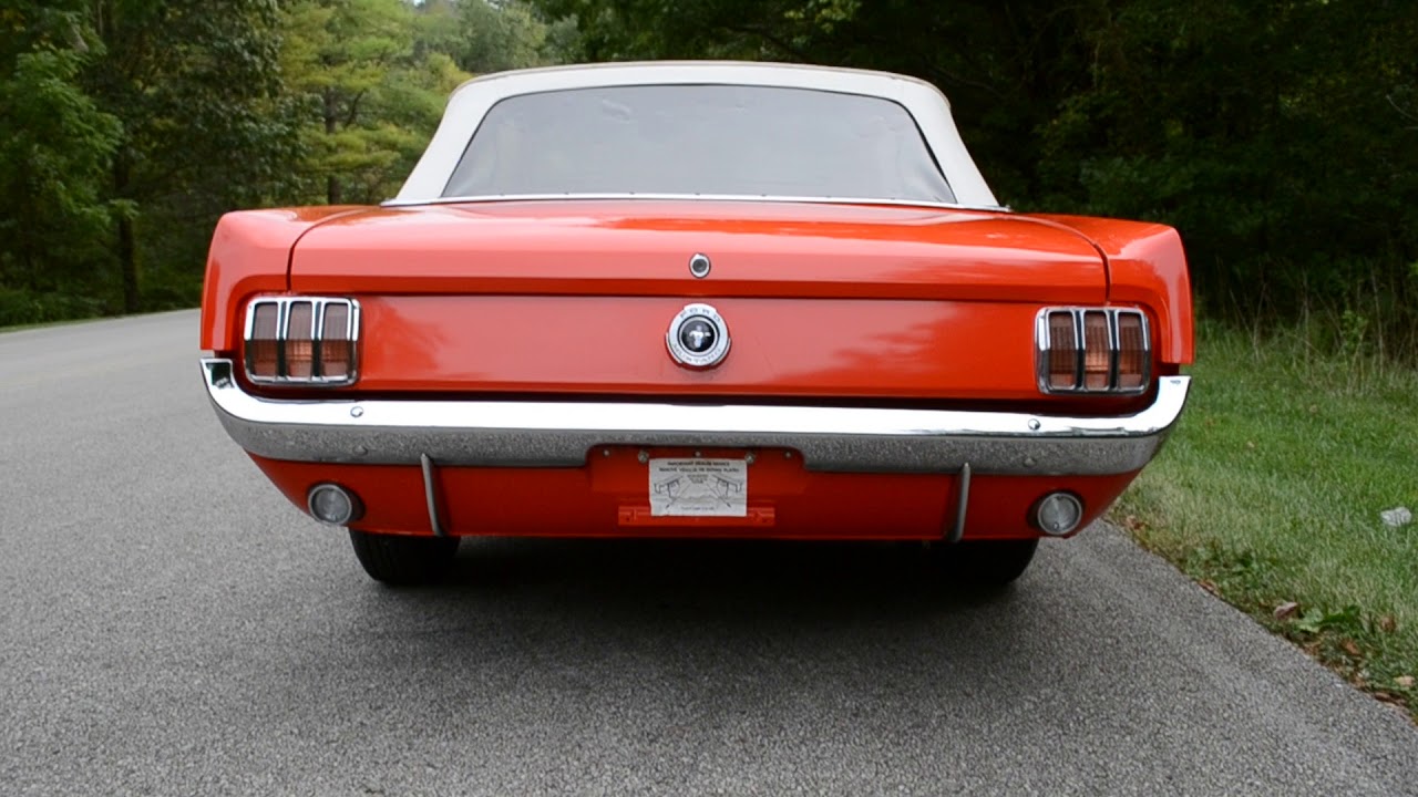 1965 Mustang Convertible 289 4spd Solid Straight Beautiful Poppy Red And White Pony Interior