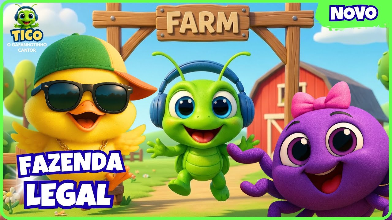🐛 Na Fazenda é Só Dançar com Tico e Dona Aranha 🎶 | Música Infantil Animada @ticogafanhotinho