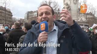 Rassemblement de la diaspora algérienne place de la république à Paris 14.03.2021