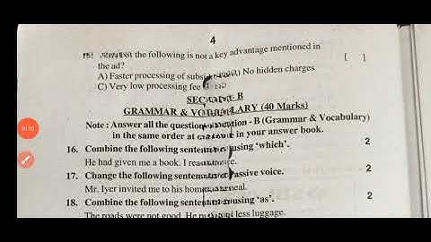 💯10th class English (pre final exam) question paper 2023-24|Ap 10th english pre final answer key