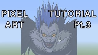 Minecraft Pixel Art Tutorial - Ryuk (Death Note) Part 3
