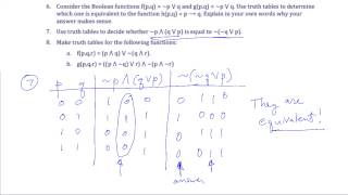 Boolean Functions Ex06, Ex07, Ex08