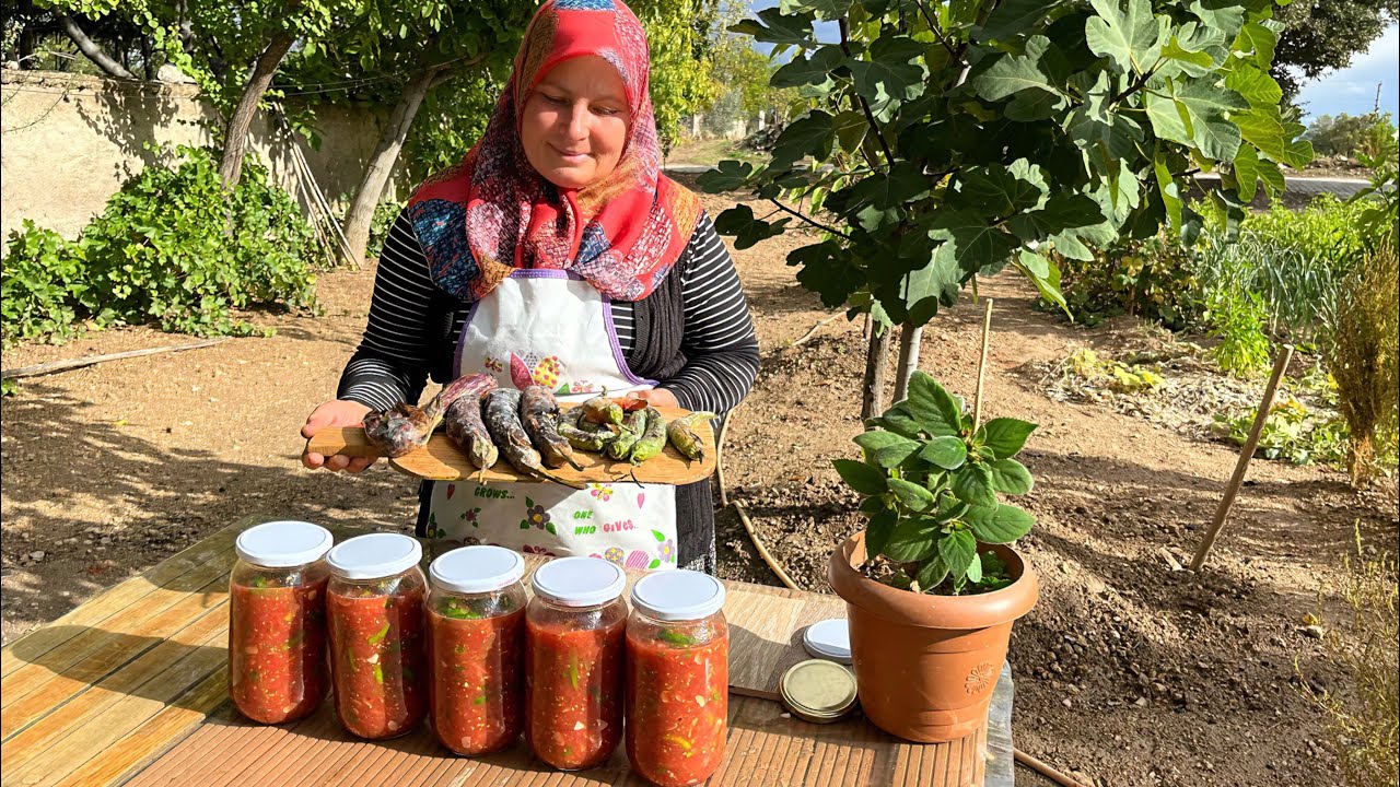 HER YIL YAPTIĞIM DOMATESLİ BİBER TURŞUSU TARİFİ ✅ KÖYDE DOĞAL YAŞAM ❤️