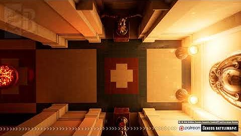 Beneos Battlemaps: Bright Temple: Corridor 1 - SCENERY [Pen & Paper Animated Battlemap]