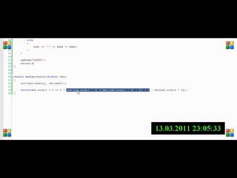 C++ Exercise 13 - Finding the median of set of numbers - YouTube