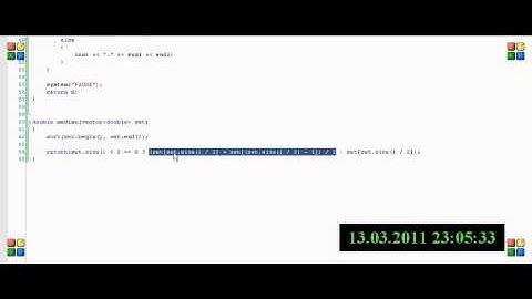 C++ Exercise 13 - Finding the median of set of numbers