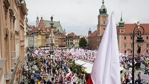 Huge Protest in Warsaw, Poland Against EU's Green Deal Ahead of European Parliamentary Elections
