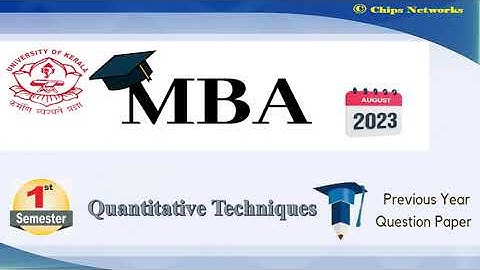 Quantitative Techniques   University of Kerala    MBA Previous Year  Question Paper