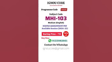 MHI 103 Solved Assignment PDF 2024-25 in English, MAHI program MHI-103 Solved assignments