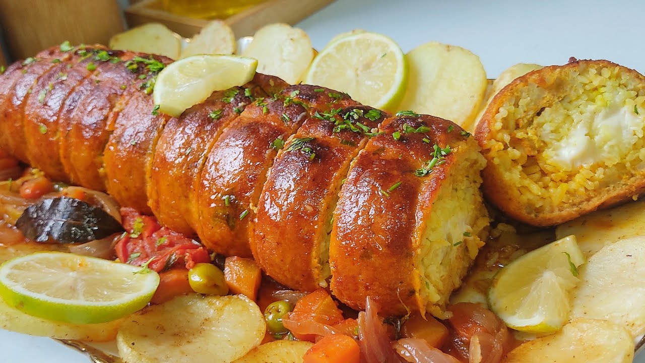 Это так вкусно! 🤤 Новинка Рамадана 2026 🌙 Рулет с начинкой из риса, запеченный в духовке с полови...