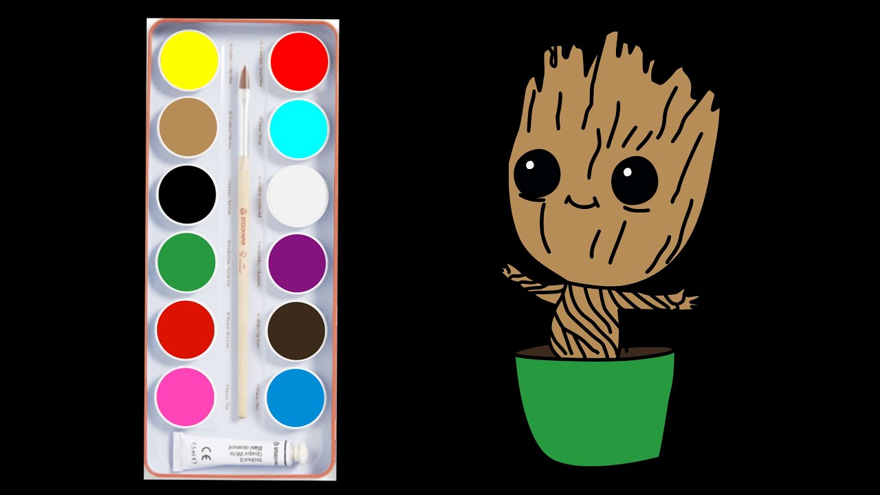 Marvel Avengers Drawing Guardians Of The Galaxy How To Draw Baby Groot Coloring Pages For Kids Youtube